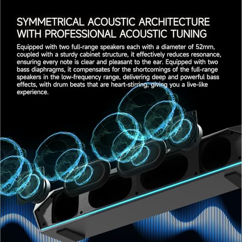 Computer Speakers, Gaming Soundbar for PC, USB Speakers, RGB Touch Lights | USB-A Powered 3.5mm Input, Compact Plug-and-Play for Desktop Laptop Monitor, Sound for Desktop, Laptop & Monitor