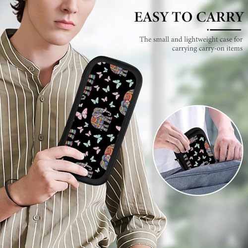 PPIKTC Portable Hard Shell Case Compatible with Nintendo Switch, Shockproof Game Console Holder Bag with Carrying Straps, Elephant Butterfly - color: Design (328)