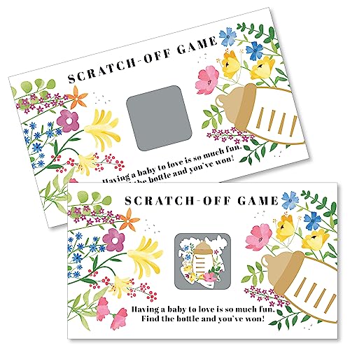 Big Dot of Happiness Wildflowers Baby - Boho Floral Baby Shower Game Scratch Off Cards - 22 Count - style: Wildflower