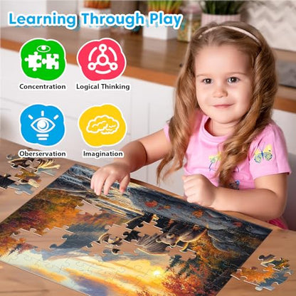 4-Pack 100 Piece Puzzles Dogs Cats Bears Elephants Puzzle for Kids Ages 4-8 8-10, 100 Piece Jigsaw Puzzle for Adults Seniors Children Learning Educational Puzzles Toys Birthday Gifts for Girls Boys - style: Dogs Cats Bears Elephants