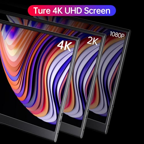 Anyuse 4K Portable Monitor 15.6" 3840x2160 UHD USB-C HDMI Laptop Monitor, 100% RGB IPS Computer Gaming Display HDR Travel Monitor w/Speakers & Smart Cover for Laptop Xbox PS5 Switch PC Phone - size: 15.6"4K