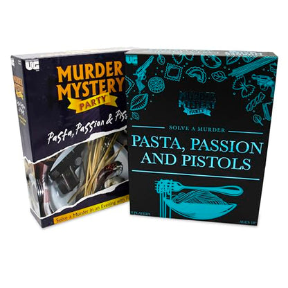 University Games Murder Mystery Party Games - Pasta, Passion & Pistols, Host Your Own Italian Restaurant Murder Mystery Dinner for 8 Players, Solve the Case with Crime Scene Clues, 18 Years and Up