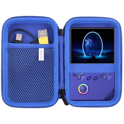 JINMEI Hard EVA Carrying Case Compatible with R36MAX/RG40XX V /RG CubeXX/ RG Cube/ Powkiddy RGB30 4-Inch Handheld Game Console Case (blue) - color: blue