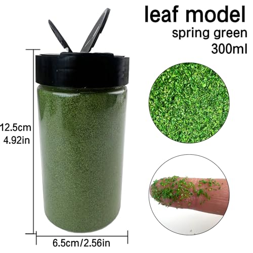Multicolor Leaf Model - 300ml Miniature Scenery Material for Train Railway, Diorama, Car Scene & Scale Landscape Layouts (Spring Green) - color: Spring Green