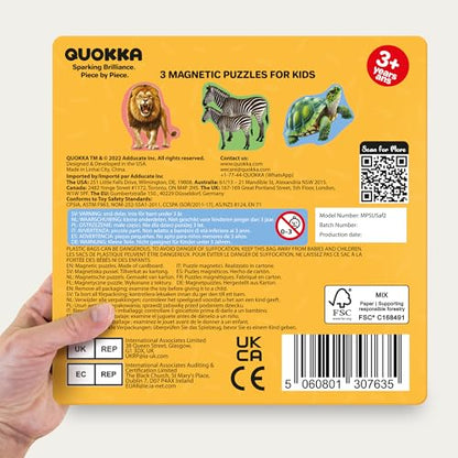 QUOKKA Step Up Magnetic Puzzles for Toddlers 1-3, Wild Animals Puzzle Set in One Book, Travel Games for Kids 3-5, Screen Free Toy for Toddlers and Preschoolers - color: Safari2