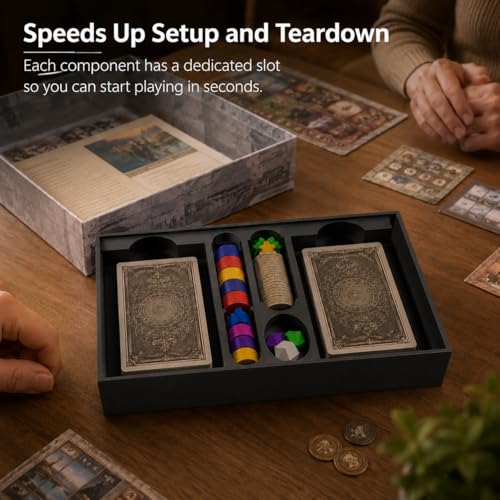 Board Game Insert for 1920 Wall Street – Card and Token Organizer | in-Box Component Storage Tray | Keeps Game Pieces Sorted and Ready to Play | Tabletop Gaming Accessory