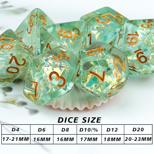 Haxtec Mystery DND Dice Set 7pcs Polyhedral Dice + 3 Funny Waterproof Stickers, Mystery Dice for Dungeons & Dragons, Chance Win Rare Sharp Edge, Great DND Gift, No Duplicates in 2/5 Packs - style: Classic
