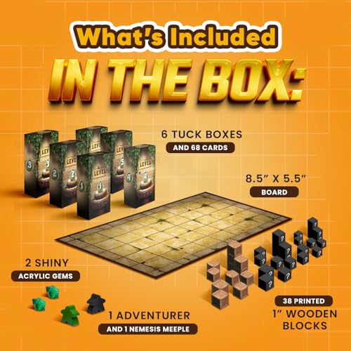 Relics of Rajavihara – Solo Puzzle Adventure Game with 50 Challenges Across 5 Floors – Strategic Logic Board Game for All Ages – Replayable Brain Teasers for Endless Fun - style: Main Game