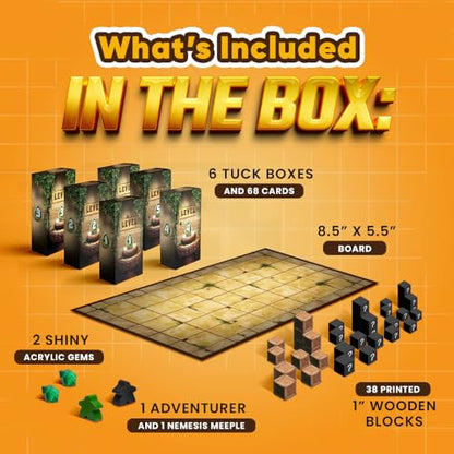 Relics of Rajavihara – Solo Puzzle Adventure Game with 50 Challenges Across 5 Floors – Strategic Logic Board Game for All Ages – Replayable Brain Teasers for Endless Fun - style: Main Game