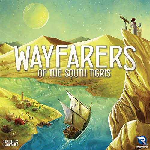 Renegade Game Studios Wayfarers of the South Tigris Dice Placement Strategy Board Game, 1-4 Players, 60-90 Minutes | Strategic dice placement and worker management game for 60-90 minutes, featuring desert exploration and tableau building