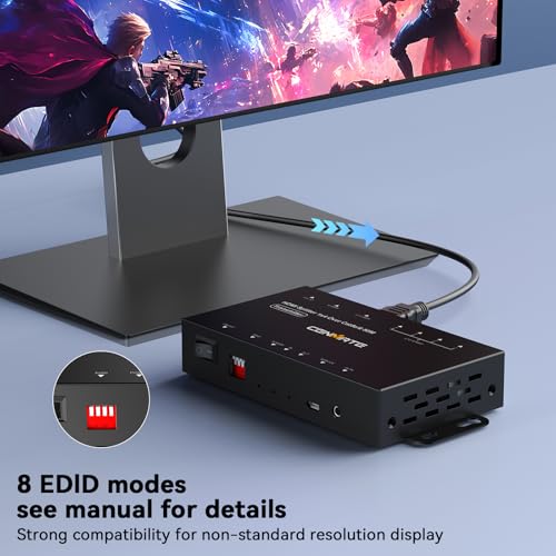 CENMATE 1x4 HDMI Extender Splitter, Up to 165FT Over CAT5e/6/7, 8 Channel Transmission with 1 HDMI Loop Out, Supports IR, 3D, HDCP, EDID, POC - size: 1x4