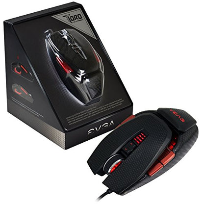 EVGA TORQ X10 Carbon Gaming Mouse/Customizable/8200 DPI/5 Profiles/9 Buttons/Ambidextrous (901-X1-1102-KR),Black; red - style: X10 Carbon Fiber