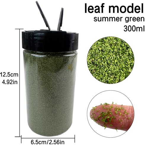 Multicolor Leaf Model - 300ml Miniature Scenery Material for Train Railway, Diorama, Car Scene & Scale Landscape Layouts (Summer Green) - color: Summer Green