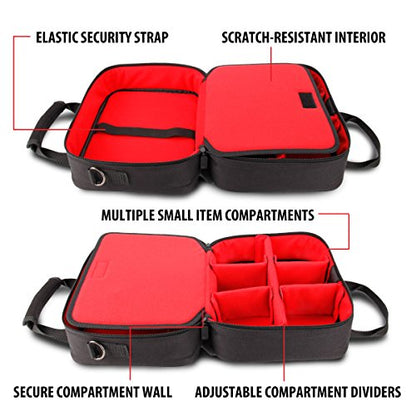 USA Gear Sling Bag Compatible with Nintendo Switch 2, Dock Station, Gamecube / Pro Controller, Joy Cons & more Nintendo Switch 2 Accessories - Customizable Interior, Shoulder Strap - Red - color: Red and Red