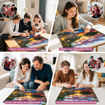 500 Pieces Puzzle for Adults, Sunset Lake Cabin Puzzle, Nature Landscape Boat Jigsaw Puzzles 500 Piece for Teens Adults Seniors, Fun Challenging Family Game Birthday Party Gift 20.5 * 15in - style: Sunset Lake Cabin