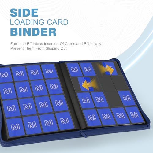 Premium Card Binder 16 Pocket,Trading Card Binder Holds up to 1000+Cards Sturdy Card Collection Album, Card Holder Folders for MTG, TCG, Game Cards & Sports Cards - color: 16 Deep Blue
