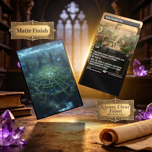 MTG Card Sleeves -Hedge Maze- Surveil Lands - Ultra Clear Front & Matte Finish Back, 100 Count Standard Size Matte Art Sleeve for Magic the Gathering - color: Hedge Maze