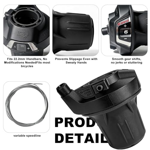 6 Speed Bike Shifter SL-RV300-6 Speed Shifter Lever Bicycle Twist Grip Thumb Gear Shifter for MTB Folding Mountain Bike - size: RV300-6R