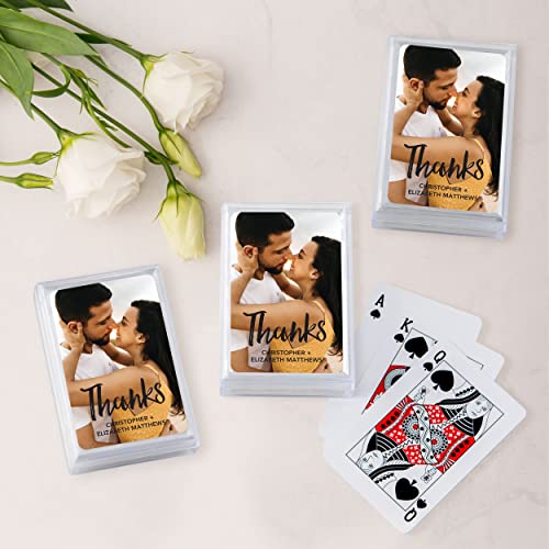 Weddingstar Custom Photo Printed Deck of Playing Cards | Personalized Poker, Bridge, and Game Night Favor - Handwritten Elegance - color: Handwritten Elegance