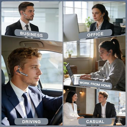Boytond Bluetooth Headset V6.1,Single-Ear Bluetooth Earpiece,CVC8.0 Noise Cancelling Wireless Headset,100Hrs Talk Time Wireless Earbud with Mic,Hands-Free Headphone for Trucker, Office, Home&Business