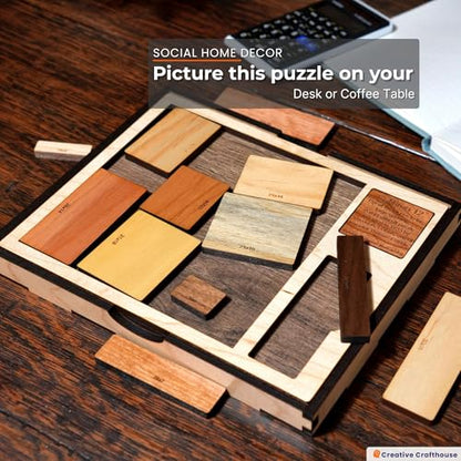 Creative Crafthouse Calibron 12 Impossible Wood Packing Puzzle, Made in USA | Theodore Edison's 1933 design, faithfully reproduced; fit twelve odd rectangles into one solid block, rated 11 out of 10 - style: Calibron 12