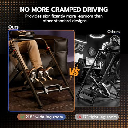 ARES WING Foldable Sim Racing Wheel Stand & Formula GT Cockpit | Compatible with Fanatec, Thrustmaster, Logitech, Moza, and Racing Games for PS5, PS4, Xbox & PC - size: Stand