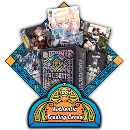 Weiss Schwarz TCG Bundle, 100 Common/Uncommon Cards, 15 Foil Cards, TCG Elements Deck Box