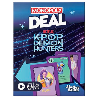 Monopoly Deal: Kpop Demon Hunters Card Game | Family Games for Kids, Tweens, Teens, and Adults | 2-5 Players | 15 mins. | Easter Gifts for Boys and Girls, Ages 8+