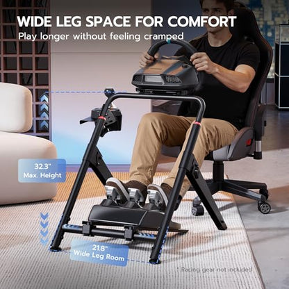 ARES WING Foldable Sim Racing Wheel Stand, Formula and GT Racing Simulator Cockpit Compatible with Fanatec, Thrustmaster, Logitech, Moza, Racing Games on PS5, PS4, Xbox and PC