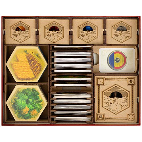 TowerRex Organizer Compatible with Catan Board Game and Cities and Knights, Seafarers Expansions, Storage Insert, Accessories Upgrade