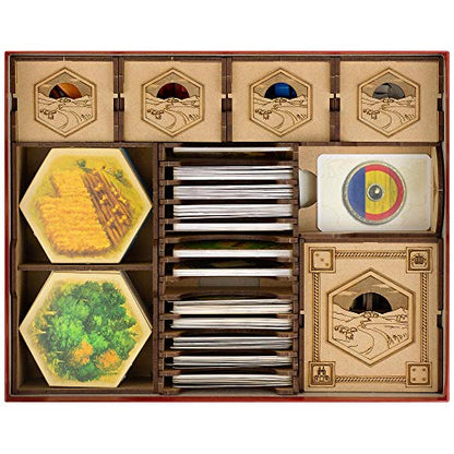 TowerRex Organizer Compatible with Catan Board Game and Cities and Knights, Seafarers Expansions, Storage Insert, Accessories Upgrade