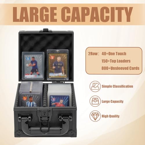 Toploader Storage Box for 3" x 4" 35pt Rigid Card, Magnetic Card Case | Portable Top Loader Card Case with 3 Removable Dividers, Holds 150+ Toploaders, Magnetic Holders for Sports Trading Cards - size: For 150+ Toploaders