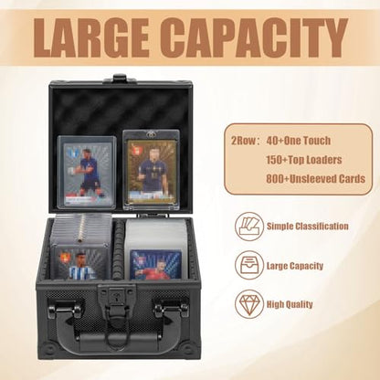 Toploader Storage Box for 3" x 4" 35pt Rigid Card, Magnetic Card Case | Portable Top Loader Card Case with 3 Removable Dividers, Holds 150+ Toploaders, Magnetic Holders for Sports Trading Cards - size: For 150+ Toploaders