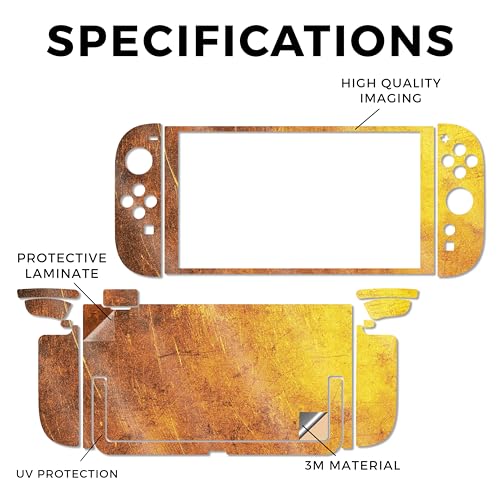 Glossy Glitter Gaming Skin Compatible with Nintendo Switch 2 Console Only - Textured Gold - Premium 3M Vinyl Protective Wrap Decal Cover - Easy to Apply | Crafted in The USA by MightySkins - color: Textured Gold, size: Switch 2 Console Skin Only, style: G