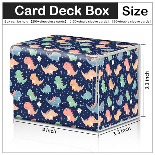 Card Deck Box for MTG Trading Cards with Magnetic Closure,Premium Card Storage Box Case Cover for TCG CCG Magic Cards,Dinosaur Pattern - color: Dinosaur Pattern
