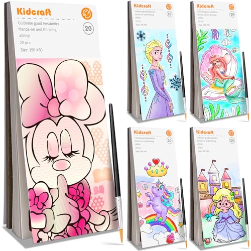 Paint with Water Coloring Books for Kids - 5 Pack, Pocket Mess Free Watercolor Painting Kit, Water Color Paint Set Arts and Crafts Gift for Girls Ages 4 5 6 7 8+, Travel Activity Toy - color: 5 Pcs