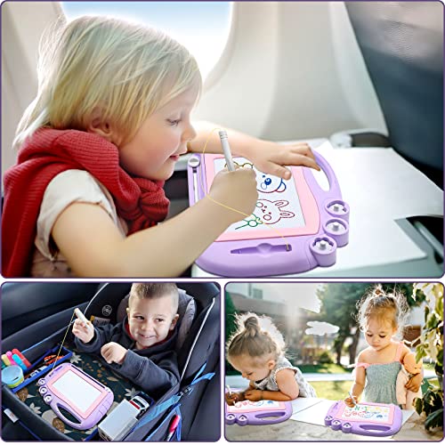 AiTuiTui Magnetic Drawing Board Toddler Toys for Girls Gifts, Erasable Sketch Writing Doodle Pad Travel Games for Kids in Car, Early Education Learning Skill Development Toys for Kids Toddlers - color: Purple