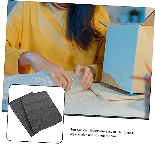 HOMSFOU 2pcs Foam Inserts for Tool Boxes and Game Storage Flexible Pre-cubed Padding Black Foam for Crafts and