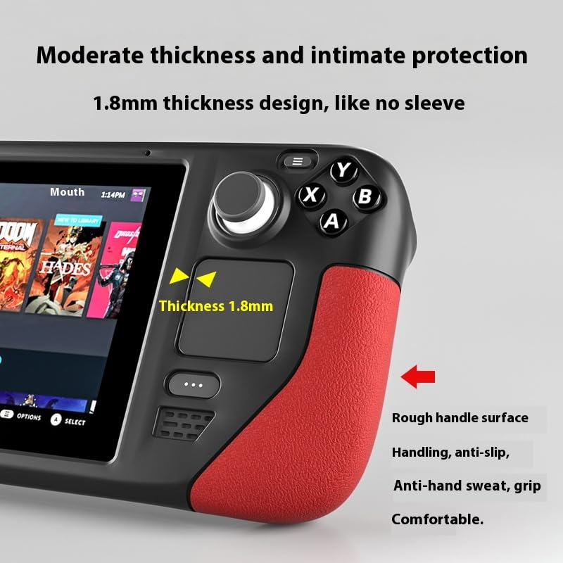 Steam Deck Protective Case - Lightweight Shockproof Silicone Cover with Anti-Slip Grip | Full Body Protection for Valve Gaming Console | Travel-Friendly Case & Accessories (White + Blue) - color: White + Blue