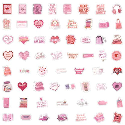 120 Book Stickers for Kin-dle, Kind-le Stickers, Book Stickers for Kind-le Adult, smutty Book Stickers, Reading Decals Scrapbook Bookish Decal, Reading Stickers Book Lover Stickers - size: Pink Bookish 120pcs