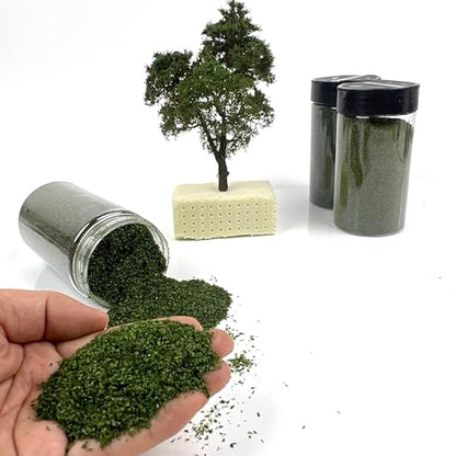 Multicolor Leaf Model - 300ml Miniature Scenery Material for Train Railway, Diorama, Car Scene & Scale Landscape Layouts (Fern Green) - color: Fern Green