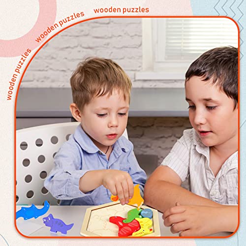 Jerify 5 Pack Wooden Tangram Puzzle for Kids, Brain Teaser Puzzles | Cute Pattern, Wooden Hexagon Puzzle Block Teaser, Pattern Block, Tangram Puzzle, Geometric Shapes Tangram, Boy Girl Toddler - style: Cute