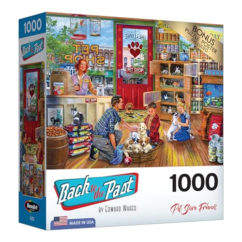 RoseArt - Back to The Past - Pet Store Friends - 1000 Piece Jigsaw Puzzle for Adults - style: Pet Store Friends