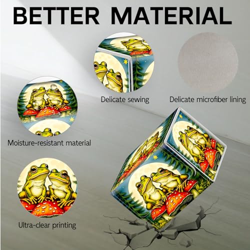Trading Card Storage Box, Premium PU Leather with Magnetic Closure, Holds 100+ for MTG Cards, Frogs Sitting On Mushroom Durable Deck Box for Magic the Gathering, Trading Card Games - color: Frogs Sitting On Mushroom