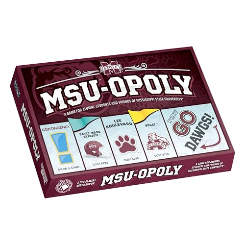 Late for the Sky Mississippi State University Opoly Board Game for 2–6 Players, Ages 12+, College Campus Theme Family Strategy Party Game