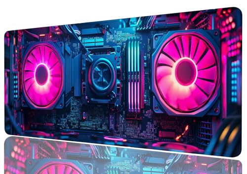 Cyberpunk Mouse Pad Neon Technology Exquisite XL Mouse Pad Large Mousepad Extended Laptop Keyboard Mat Gaming Desk Pad Mouse Mat Fits Home Desk, Office Table, or Study Room 31.5x11.8 Inch - color: Neon, size: 31.5L x 11.8W inches