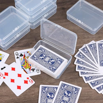 Playing Card Case Clear Card Deck Box Acrylic Playing Game Card Storage Holder Blank Business Card Organizer for Game Card Beads, Craft items, Coins, Jewelry Small Accessories (12)