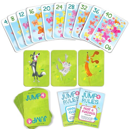 Melon Rind Jump 4, Math Game for Kids Learning Multiples of 4, Lively Puppy Themed Card Game, a Fun Math Activity for Boosting Confidence, Quick and Easy Screenless Fun, Ages 7+ - style: Multiples of 4