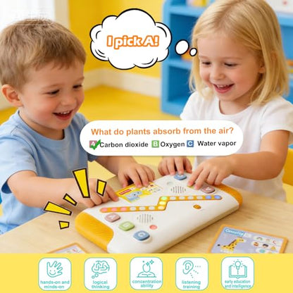 Educational Toys for Kids 3-7 Years Old, Interactive Quiz Battle Game with 800 Questions, 2-Player Learning Toy, Montessori Brain Training, Autism Sensory Speech Therapy Gift for Toddler Boys Girls