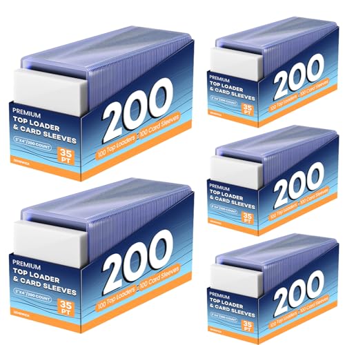 1000 Card Sleeves Top Loaders for Cards, 3" x 4" Hard Plastic Toploaders | Baseball Card Protectors, Trading Card Holder for Football Sports Cards (500 Toploaders + 500 Penny Sleeves) - size: 500 Hard Sleeves + 500 Soft Sleeves
